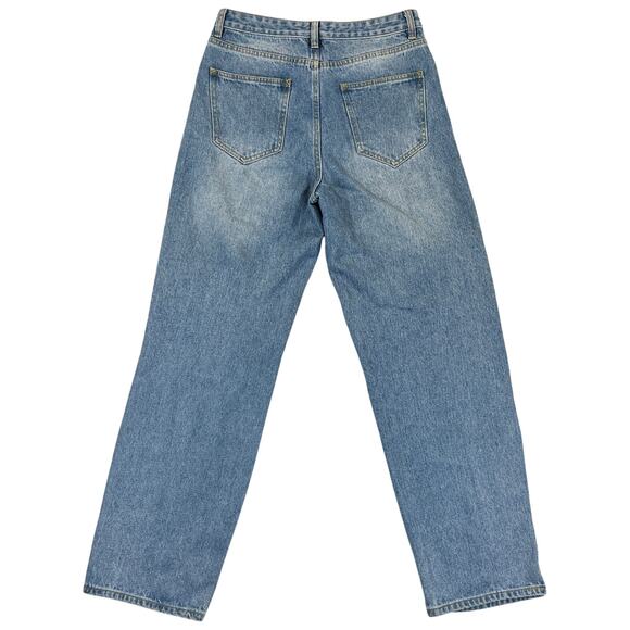 The Kript Barrel Leg Jeans Women's L 29x31 High Rise Distressed Streetwear - Picture 2 of 7